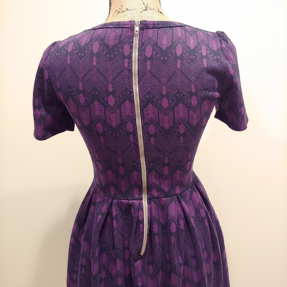 LuLaRoe Amelia Purple Black Dress - Picture 2 of 7